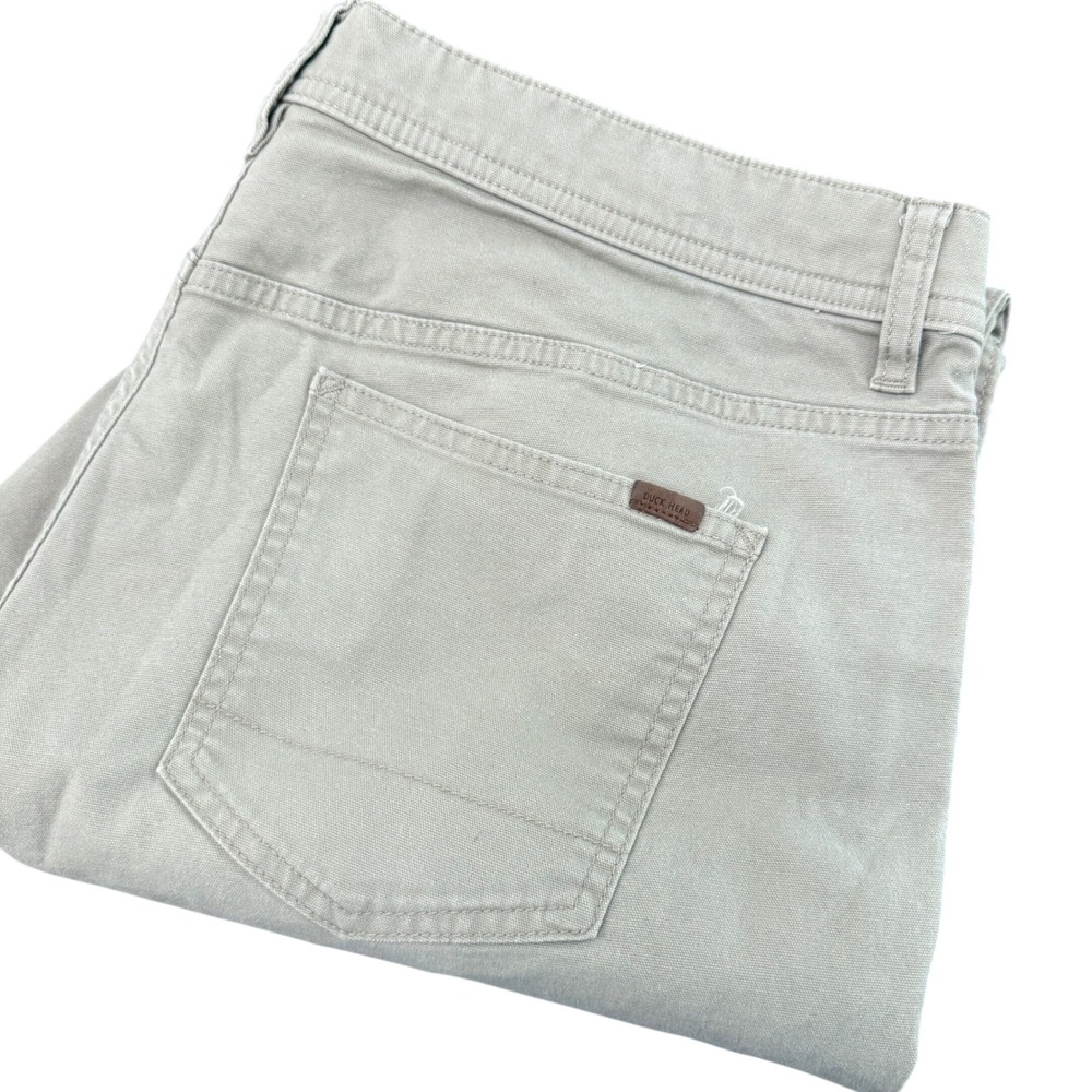 Duck Head Canvas Pants Mens 36/32 Khaki Straight Leg Stretch Workwear Trousers
